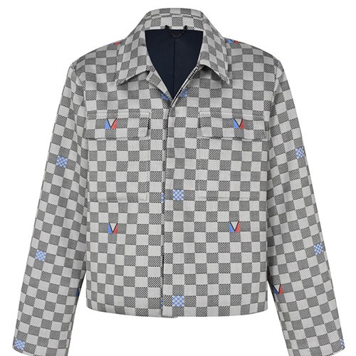 [홍콩명품.LOUIS VUITTON] 루이비통 25SS 로고 다미에 데님 자켓 1AFVN4 (그레이), BM21827, KB, 레플리카의류,미러급사이트