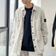 [홍콩명품.Stone Island] 스톤아일랜드 25SS 로고 탈부착 코드류이 골덴 남방 셔츠 (아이보리), BM21870, KB, 레플리카의류,미러급사이트