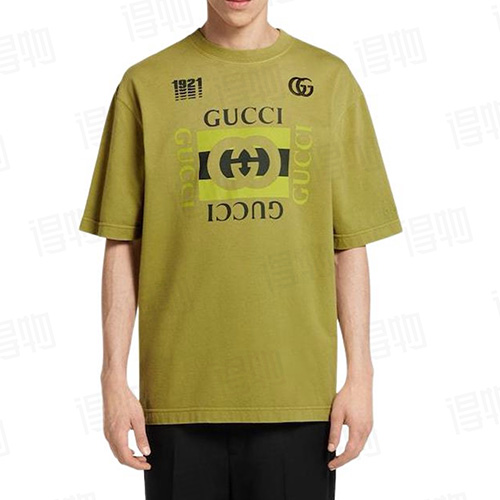 [홍콩명품.Gucci] 구찌 25SS 로고 그래픽 반팔 티셔츠 (그린), BM21911, KB, 레플리카의류,미러급사이트