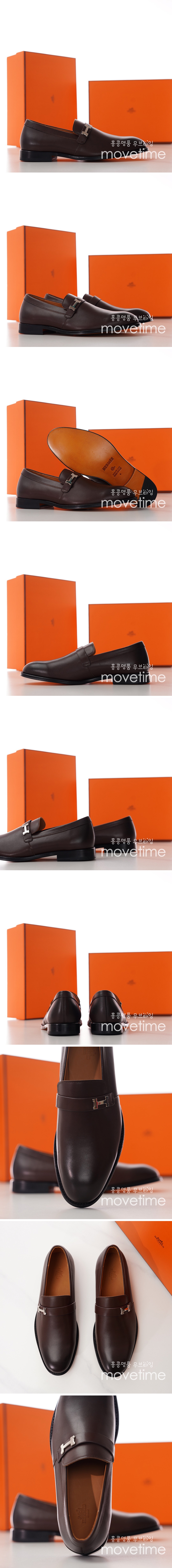 [홍콩명품.Hermes] 에르메스 25SS 로고 레더 가죽 정장 구두 (브라운), SE5424, S4, 명품스니커즈,운동화,구두,로퍼,하이탑,신발