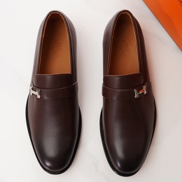 [홍콩명품.Hermes] 에르메스 25SS 로고 레더 가죽 정장 구두 (브라운), SE5424, S4, 명품스니커즈,운동화,구두,로퍼,하이탑,신발