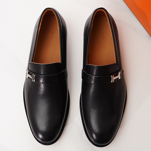 [홍콩명품.Hermes] 에르메스 25SS 로고 레더 가죽 정장 구두 (블랙), SE5426, S4, 명품스니커즈,운동화,구두,로퍼,하이탑,신발