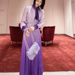 [홍콩명품.Gucci] 구찌 25SS 로고 여성 GG수프림 셔츠 원피스 (퍼플), BM21943, MC, 레플리카의류,미러급사이트