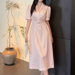 [홍콩명품.LOUIS VUITTON] 루이비통 25SS 로고 여성 모노그램 셔츠 원피스 (핑크), BM21949, MC, 레플리카의류,미러급사이트