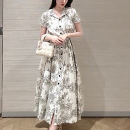 [홍콩명품,Christian Dior] 디올 25SS 로고 여성 정글 패턴 반팔 롱 원피스, BM21963, MC, 레플리카의류,미러급사이트