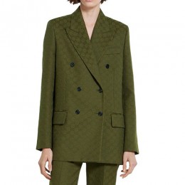 [홍콩명품.Gucci] 구찌 25SS 로고 여성 모노그램 자가드 자켓 카멜 715184 (카키), BM21989, MC, 레플리카의류,미러급사이트