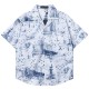 [홍콩명품.LOUIS VUITTON] 루이비통 25SS 로고 패턴 반팔 남방 셔츠 + 쇼츠 반바지 상하의 세트 (화이트), BM22004, 레플리카의류,미러급사이트