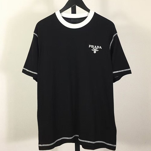 [홍콩명품,PRADA] 프라다 25SS 로고 자수 반팔 티셔츠 (2컬러), BM22044, X2, 레플리카의류,미러급사이트