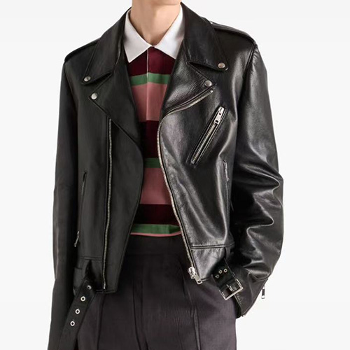 [홍콩명품,PRADA] 프라다 25SS 삼각로고 레더 가죽 자켓 (블랙), BM22054, TOM, 레플리카의류,미러급사이트