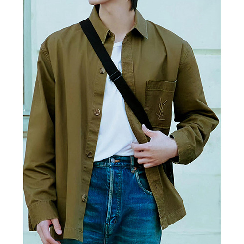 [홍콩명품.YSL] 입생로랑 25SS 로고 자수 울 남방 셔츠 (2컬러), BM22100, JL, 레플리카의류,미러급사이트
