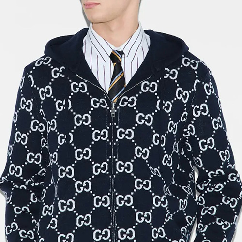[홍콩명품.Gucci] 구찌 25SS 로고 GG수프림 리버서블 후드 집업 자켓 (네이비), BM22132, JL, 레플리카의류,미러급사이트
