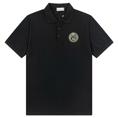 [홍콩명품.MONCLER] 몽클레어 25SS 로고 카라 폴로 반팔 티셔츠 (블랙), BM22230, S1F, 레플리카의류,미러급사이트