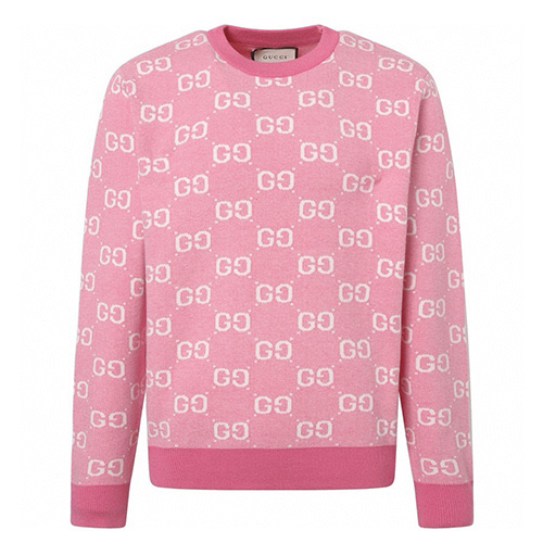 [홍콩명품.Gucci] 구찌 25SS 로고 GG수프림 캐시미어 니트 스웨터 (핑크), BM22248, S1F, 레플리카의류,미러급사이트