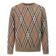 [홍콩명품.Burberry] 버버리 25SS 로고 체크패턴 니트 스웨터 (카라멜), BM22249, S1F, 레플리카의류,미러급사이트