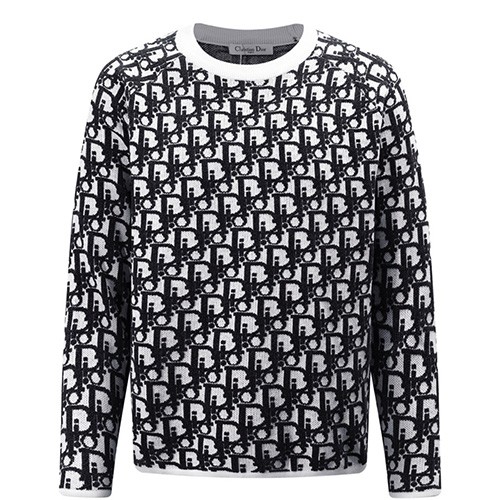 [홍콩명품,Christian Dior] 디올 25SS 로고 오블리크 캐시미어 니트 스웨터 (화이트), BM22255, S1F, 레플리카의류,미러급사이트