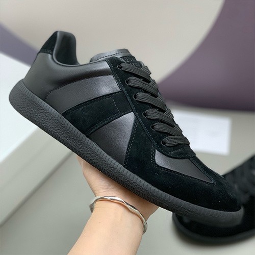 [홍콩명품.Maison Margiela] 메종마르지엘라 25SS 로고 남여 레더 가죽 스니커즈 운동화 (블랙), SE5490, PMD, 명품스니커즈,운동화,구두,로퍼,하이탑,신발