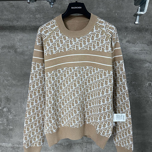 [홍콩명품,Christian Dior] 디올 25SS 로고 오블리크 니트 스웨터 (카라멜), BM22304, KK, 레플리카의류,미러급사이트