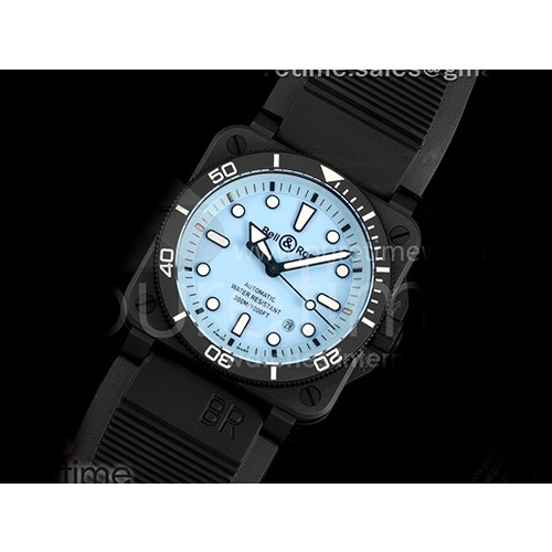 [홍콩명품시계. Bell&Ross] 벨앤로스 BR03-92 블랙 세라믹 블루 다이얼
