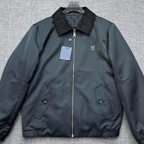 [홍콩명품.LOUIS VUITTON] 루이비통 25SS 로고 모노그램 리버서블 카라 봄버 자켓 (블랙), BM22438, JQ, 레플리카의류,미러급사이트
