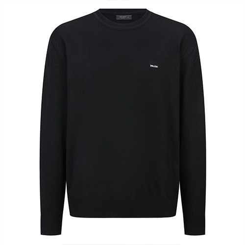 [홍콩명품,PRADA] 프라다 25SS 로고 자수 니트 스웨터 (블랙), BM22468, JL, 레플리카의류,미러급사이트