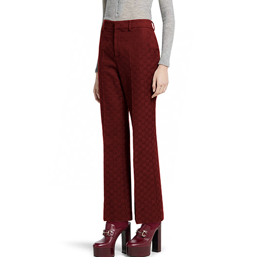 [홍콩명품.Gucci] 구찌 25SS 로고 여성 GG수프림 팬츠 바지 (레드), BM22497, MC, 레플리카의류,미러급사이트