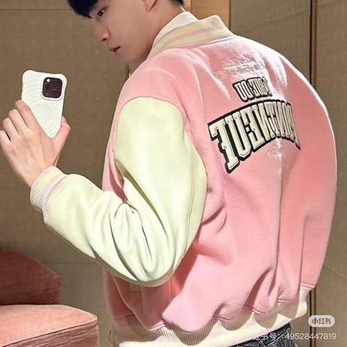 [홍콩명품.LOUIS VUITTON] 루이비통 25SS 로고 바시티 자켓 (핑크), BM22545, KB, 레플리카의류,미러급사이트