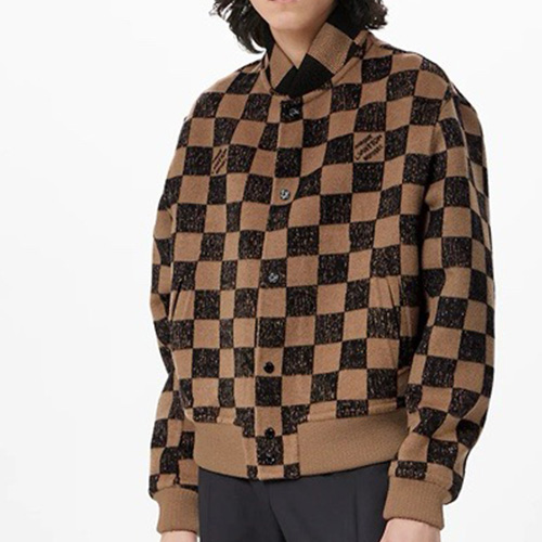 [홍콩명품.LOUIS VUITTON] 루이비통 25SS 로고 다미에 리버서블 가죽 봄버 자켓 (카라멜), BM22593, TOM, 레플리카의류,미러급사이트