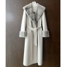 [홍콩명품.Loro Piana] 로로피아나 25SS 로고 여성 퍼카라 캐시미어 코트 자켓 (아이보리), BM22614, KSM, 레플리카의류,미러급사이트