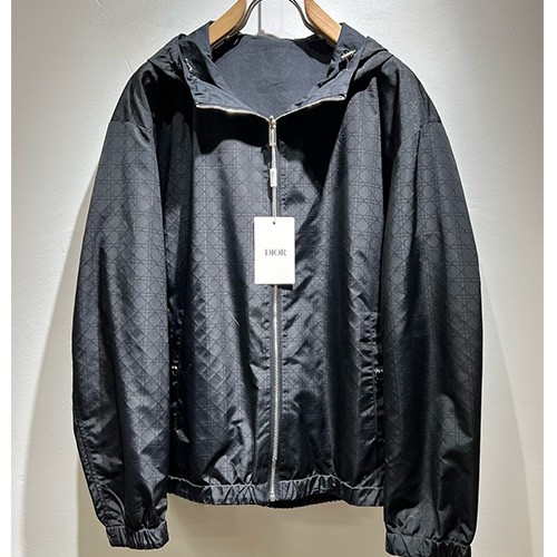 [홍콩명품,Christian Dior] 디올 25SS 로고 패턴 후드 바람막이 자켓 (블랙), BM22635, KSM, 레플리카의류,미러급사이트