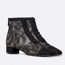 [홍콩명품,Christian Dior] 디올 25SS 로고 여성 레더 가죽 레이스 장식 구두 부츠 (블랙), SE5581, GHS, 명품스니커즈,운동화,구두,로퍼,하이탑,신발
