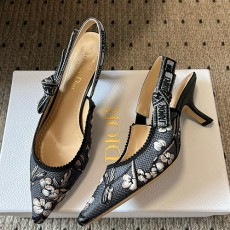 [홍콩명품,Christian Dior] 디올 25SS 로고 여성 플라워 패턴 레더 가죽 힐 샌들 구두 (3컬러), SE5589, GHS, 명품스니커즈,운동화,구두,로퍼,하이탑,신발