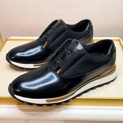 [홍콩명품.BERLUTI] 벨루티 25SS 로고 레더 가죽 스니커즈 운동화 (블랙), SE5665, S3, 명품스니커즈,운동화,구두,로퍼,하이탑,신발