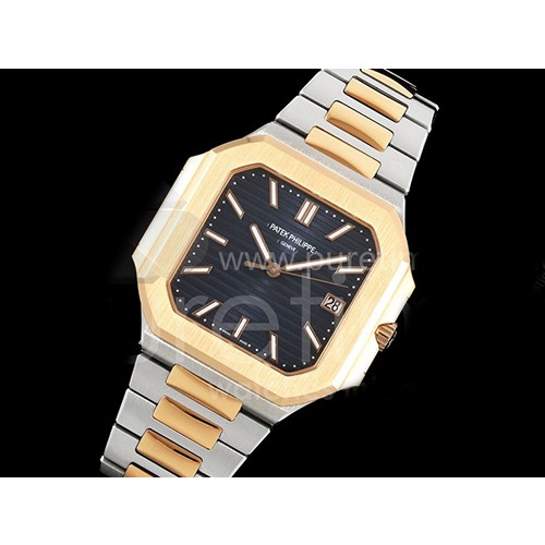 [홍콩명품시계.PATEK PHILIPPE] 파텍필립 큐비튜스 5821 로즈골드 블루 다이얼 스테인레스 스틸 스트랩