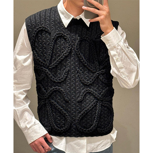 [홍콩명품.LOEWE] 로에베 25SS 로고 패턴 니트 탑 (2컬러), BM22728, JL, 레플리카의류,미러급사이트