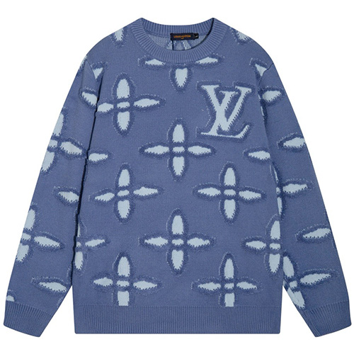 [가격문의][홍콩명품.LOUIS VUITTON] 루이비통 25SS 로고 모노그램 캐시미어 니트 스웨터 (블루), BM22766, S1F, 레플리카의류,미러급사이트