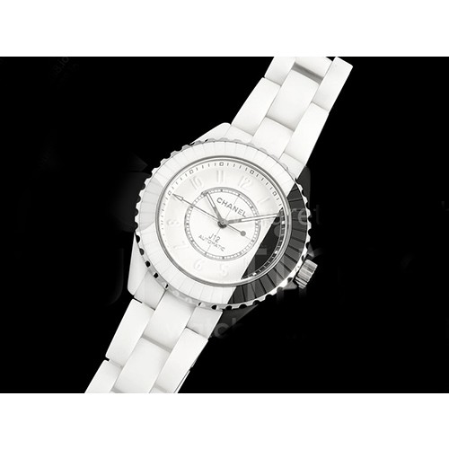 [홍콩명품.CHANEL] 샤넬 J13 38mm 블랙/화이트 세라믹 화이트 다이얼