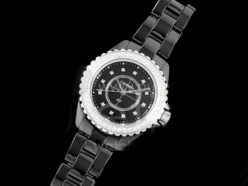 [홍콩명품.CHANEL] 샤넬 J13 33mm 다이아몬드 베젤 블랙 세라믹 블랙 다이얼 쿼츠/밧데리 여자시계 여성용