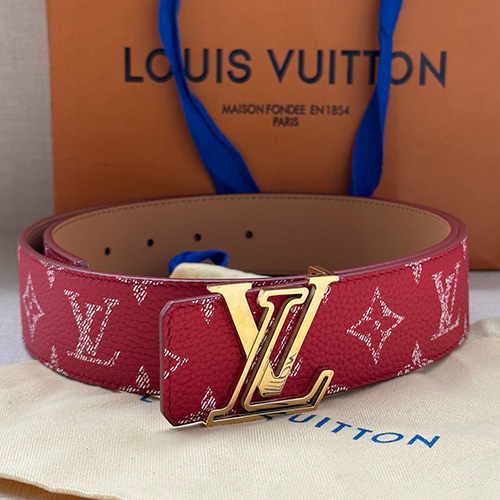 [홍콩명품.LOUIS VUITTON] 루이비통 25SS 로고 모노그램 Initiales 레더 가죽 리버서블 벨트 (레드), 4.0cm, BT1452, 명품레플리카,인터넷쇼핑몰,남자명품,해외직구