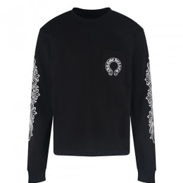 [홍콩명품.Chrome Hearts] 크롬하츠 25SS 로고 프린트 긴팔 티셔츠 (블랙), BM22789, JL, 레플리카의류,미러급사이트
