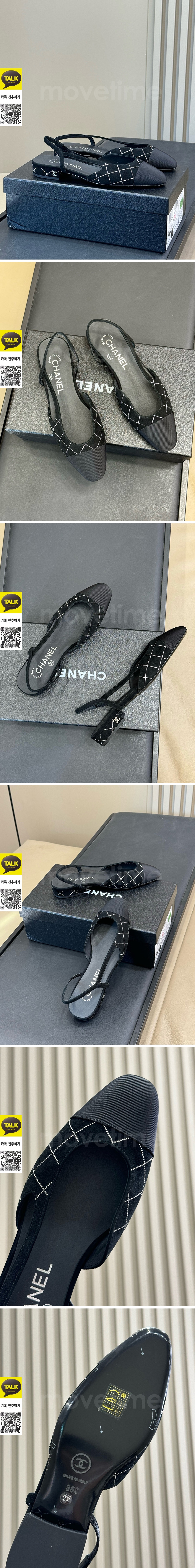 [홍콩명품.CHANEL] 샤넬 25SS 로고 여성 2톤 레더 가죽 단화 구두 샌들 (블랙), SE5725, GHS, 명품스니커즈,운동화,구두,로퍼,하이탑,신발