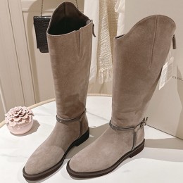 [홍콩명품.Brunello Cucinelli ] 브루넬로 쿠치넬리 25SS 로고 여성 레더 가죽 구두 부츠 (베이지), SE5729, GHS, 명품스니커즈,운동화,구두,로퍼,하이탑,신발