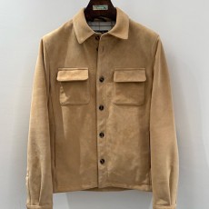 [홍콩명품.Loro Piana] 로로피아나 25SS 로고 레더 가죽 카라 자켓 (베이지), BM22813, TOM, 레플리카의류,미러급사이트