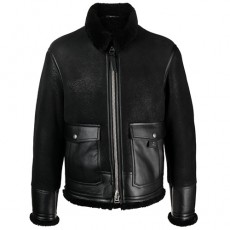 [홍콩명품.TOM FORD] 톰포드 25SS 로고 시어링 레더 가죽 자켓 (블랙), BM22827, TOM, 레플리카의류,미러급사이트