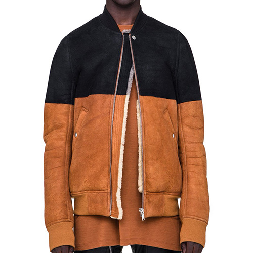 [홍콩명품.Rick Owens] 릭오웬스 25SS 로고 레더 가죽 봄버 자켓 (블랙-오렌지), BM22828, TOM, 레플리카의류,미러급사이트