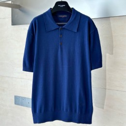 [홍콩명품.LOUIS VUITTON] 루이비통 25SS 로고 카라 폴로 니트 반팔 티셔츠 (블루), BM22949, KB, 레플리카의류,미러급사이트