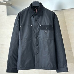 [홍콩명품,PRADA] 프라다 25SS 삼각로고 나일론 솜패딩 셔츠 자켓 (블랙), BM22954, KB, 레플리카의류,미러급사이트