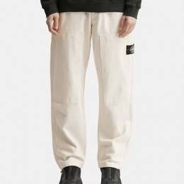 [홍콩명품.Stone Island] 스톤아일랜드 25SS 로고 탈부착 Natural Cotton Gabardine Raw 팬츠 바지 (화이트), BM23031, X2, 레플리카의류,미러급사이트