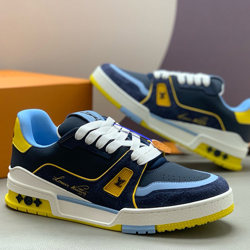 [홍콩명품.LOUIS VUITTON] 루이비통 25SS 로고 남여 트레이너 스니커즈 운동화 (블루), SE5795, PMD, 명품스니커즈,운동화,구두,로퍼,하이탑,신발