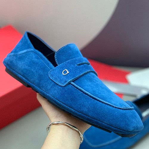 [홍콩명품.FERRAGAMO] 페레가모 25SS 로고 레더 가죽 구두 로퍼 (블루), SE5803, PMD, 명품스니커즈,운동화,구두,로퍼,하이탑,신발