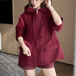 [홍콩명품.Gucci] 구찌 25SS 로고 여성 후드 바람막이 자켓 (레드), BM23068, MC, 레플리카의류,미러급사이트